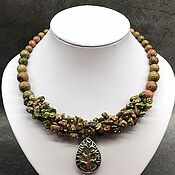 Украшения handmade. Livemaster - original item Natural stone unakit necklace with pendant. Handmade.