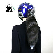 Материалы для творчества handmade. Livemaster - original item Tail of the Finnish black Fox. Tail on helmet №18. Handmade.