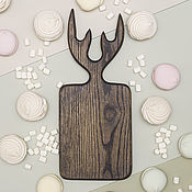 Посуда handmade. Livemaster - original item Straight small cutting board with horns, color 