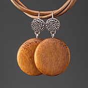 Украшения handmade. Livemaster - original item Wooden earrings 
