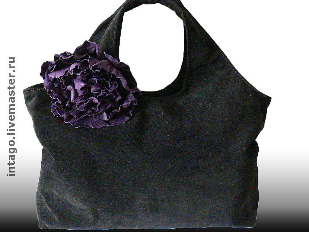 Bag and brooch. 'Purple poppy' (XL), Classic Bag, Novosibirsk,  Фото №1