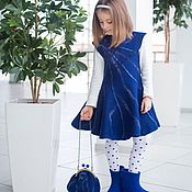 Одежда handmade. Livemaster - original item Felted dress for girls Blue frost. Handmade.