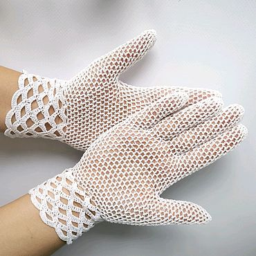 Перчатки ажурные "Ретро" (хлопок) белые. Мария Перчатки и аксессуары. Аксессуары ручной работы - Ярмарка Мастеров Аксессуары ручной работы. Ярмарка Мастеров - ручная работа Перчатки ажурные "Ретро" (хлопок) белые. Handmade.