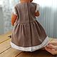 Order Doll clothes, cocoa colored doll dress made of natural linen. molinialife. Livemaster. . Clothes for dolls Фото №3
