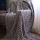 Order Knitted melange plaid Cocoa with ice. Ira Pugach (pompon). Livemaster. . Blankets Фото №3