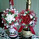 Wedding white-and-red kit with handmade flowers. Sets accessories. Anghelina Kodryan. My Livemaster. Фото №5