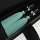 Mint Brush Earrings. Turquoise Earrings tassel, Tassel earrings, Novosibirsk,  Фото №1