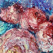 Картины и панно handmade. Livemaster - original item Painting of a Rose in a turquoise mug, mix media. Handmade.