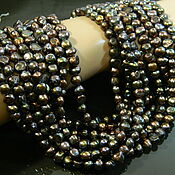 Материалы для творчества handmade. Livemaster - original item Pearls are black with an overflow of galtovka (DJ1). thread. Handmade.