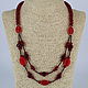 Carnelian stone necklace ' Shades of red', Necklace, Velikiy Novgorod,  Фото №1
