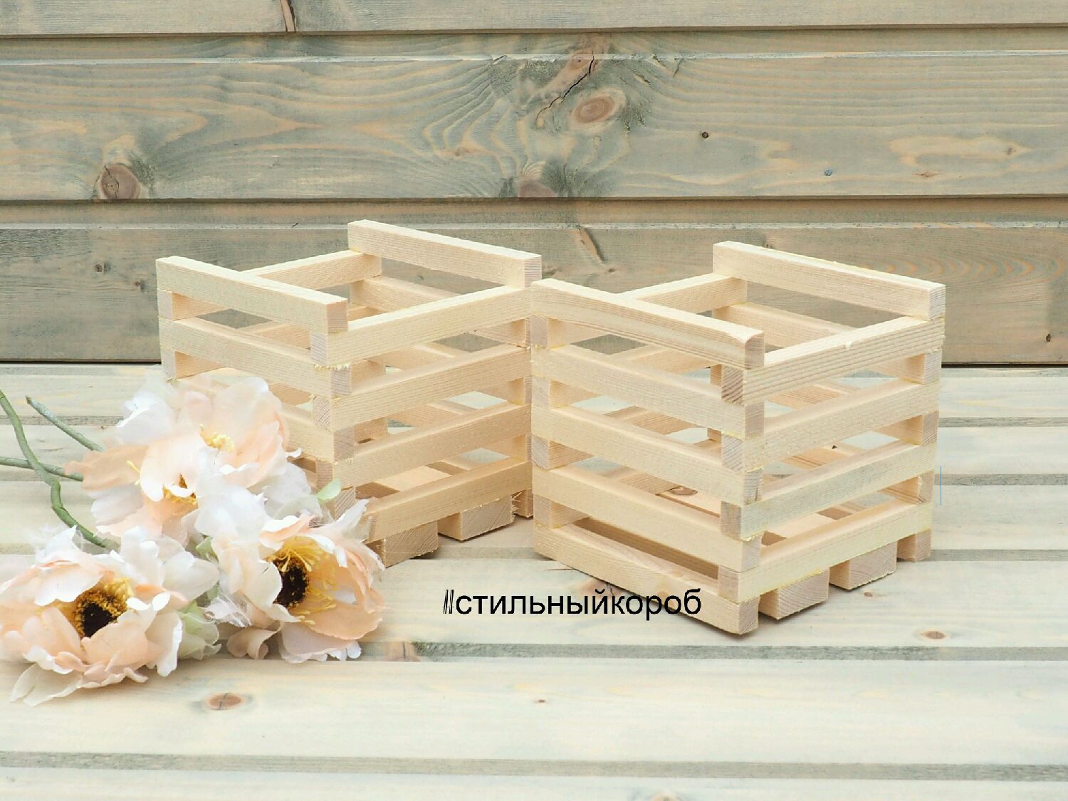 деревянный короб для цветов