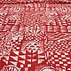 Плательно-блузочная ткань от С.Дж красно-белый рисунок 10/01-6335. Ткани. TESSUTI-KAZAN-2 (Итальянские ткани). Интернет-магазин Ярмарка Мастеров.  Фото №2
