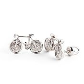 Украшения handmade. Livemaster - original item Bicycle, earrings with twists of silver. Handmade.