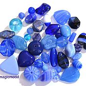 Материалы для творчества handmade. Livemaster - original item 20g Czech Mix beads Blue blue glass beads Preciosa. Handmade.