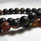Материалы для творчества handmade. Livemaster - original item Sardonyx beads frosted ball 10 mm. Handmade.