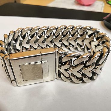 Дизайн и реклама ручной работы. Ярмарка Мастеров - ручная работа Браслет Двойной Панцирный. Серебро 925. Handmade.