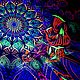 Luminous psychedelic canvas 'Cosmic monks gathering». Interior elements. Fractalika. My Livemaster. Фото №11