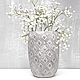  Concrete vase Illusion with voluminous texture for the interior, Vases, Azov,  Фото №1