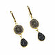 Earrings with quartz and druse agate, brown earrings black. Earrings. Irina Moro. Online shopping on My Livemaster.  Фото №2