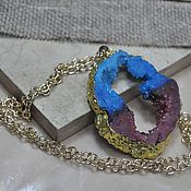 Украшения handmade. Livemaster - original item Pendant with druse agate on a long chain.. Handmade.