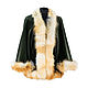 Velvet short coat with Fox fur