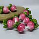 Заказать Бусины лэмпворк подвески стеклянные "Редиска" Lampwork. Оксана Искуснова украшения лэмпворк (SOVARTstudio). Ярмарка Мастеров. . Подвески Фото №3
