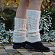  Fashionable down leggings of Milk color for women. Leg warmers. Down shop (TeploPuha34). My Livemaster. Фото №4