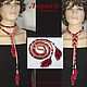 Lariat beaded 'Vanessa in the red' harness necklace belt, Lariats, Moscow,  Фото №1