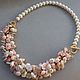 Necklace Bracelet PASTEL pink opal, pearls, Necklace, Moscow,  Фото №1