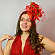 Order Hat with a veil ' Red roses'. Novozhilova Hats. Livemaster. . Hats1 Фото №3