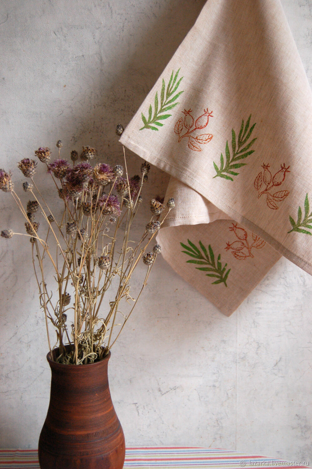 Льняное кухонное полотенце – заказать на Ярмарке Мастеров – QXS9QRU ...
