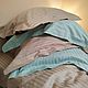 Set of underwear made of stripe-satin Mint/Latte. Bedding sets. Strochkastudio. My Livemaster. Фото №4
