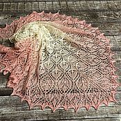 Аксессуары handmade. Livemaster - original item Shawls: openwork shawl made of hand-dyed orchid yarn. Handmade.