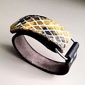 Украшения handmade. Livemaster - original item Unisex leather bracelet combined with python skin. Handmade.