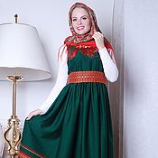 Skirt with traditional Russian ornament 