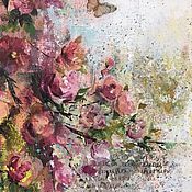 Картины и панно handmade. Livemaster - original item Painting Cascade of roses, painting, acrylic. Handmade.