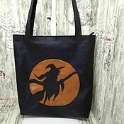 Сумки и аксессуары handmade. Livemaster - original item Shopper bag with Witch applique. Handmade.
