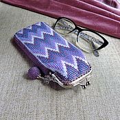 Сумки и аксессуары handmade. Livemaster - original item cases: Persian Lilac Beaded Eyeglass Case with Clasp. Handmade.