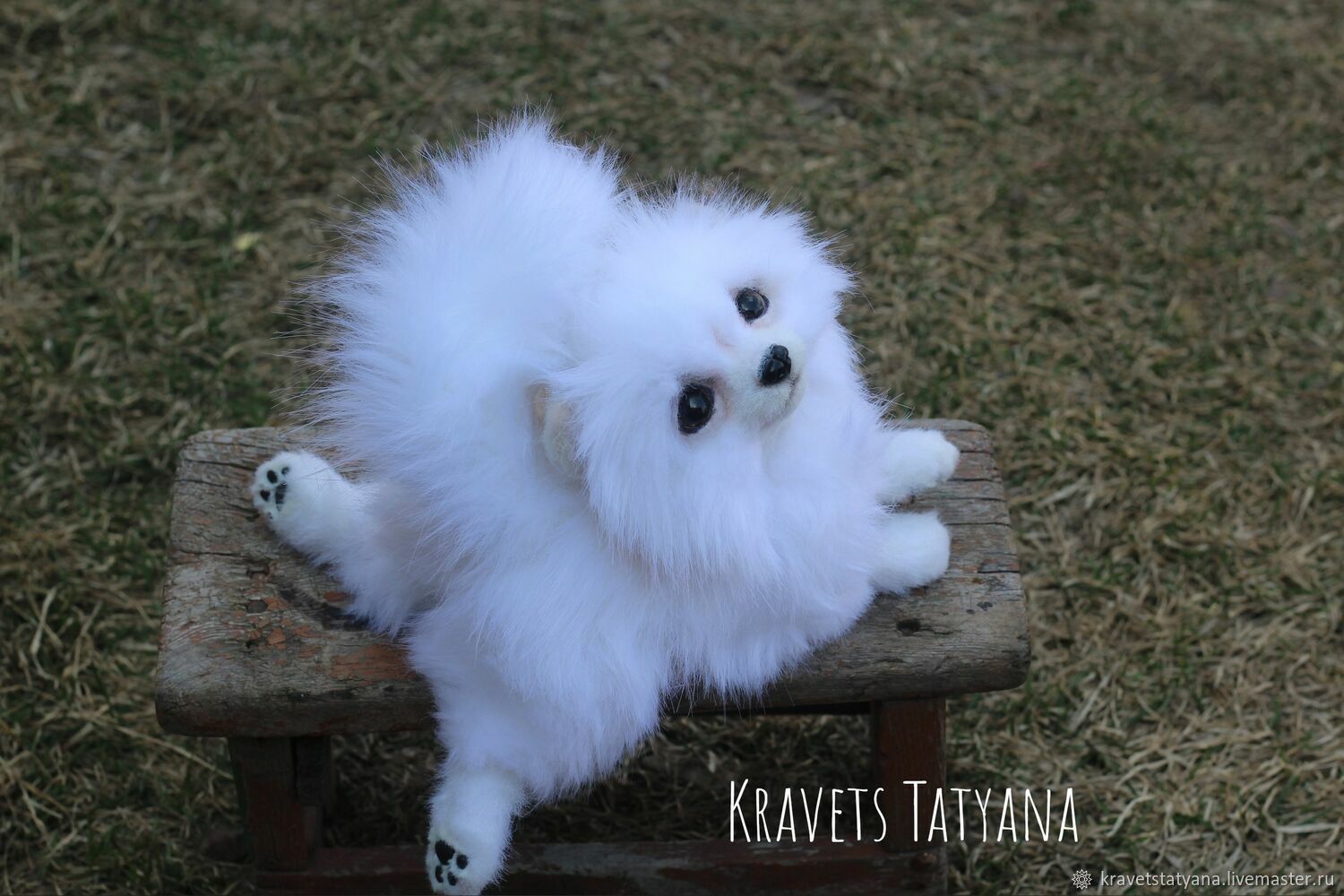 Soft toys: White Pomeranian Snowball – купить на Ярмарке Мастеров ...