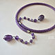 Order Open necklace made of natural amethyst and beads purple. gershman. Livemaster. . Necklace Фото №3