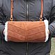 Clutch hand Bag in suede and sheepskin Terracotta. Clutch. Katorina Rukodelnica HandMadeButik. My Livemaster. Фото №4