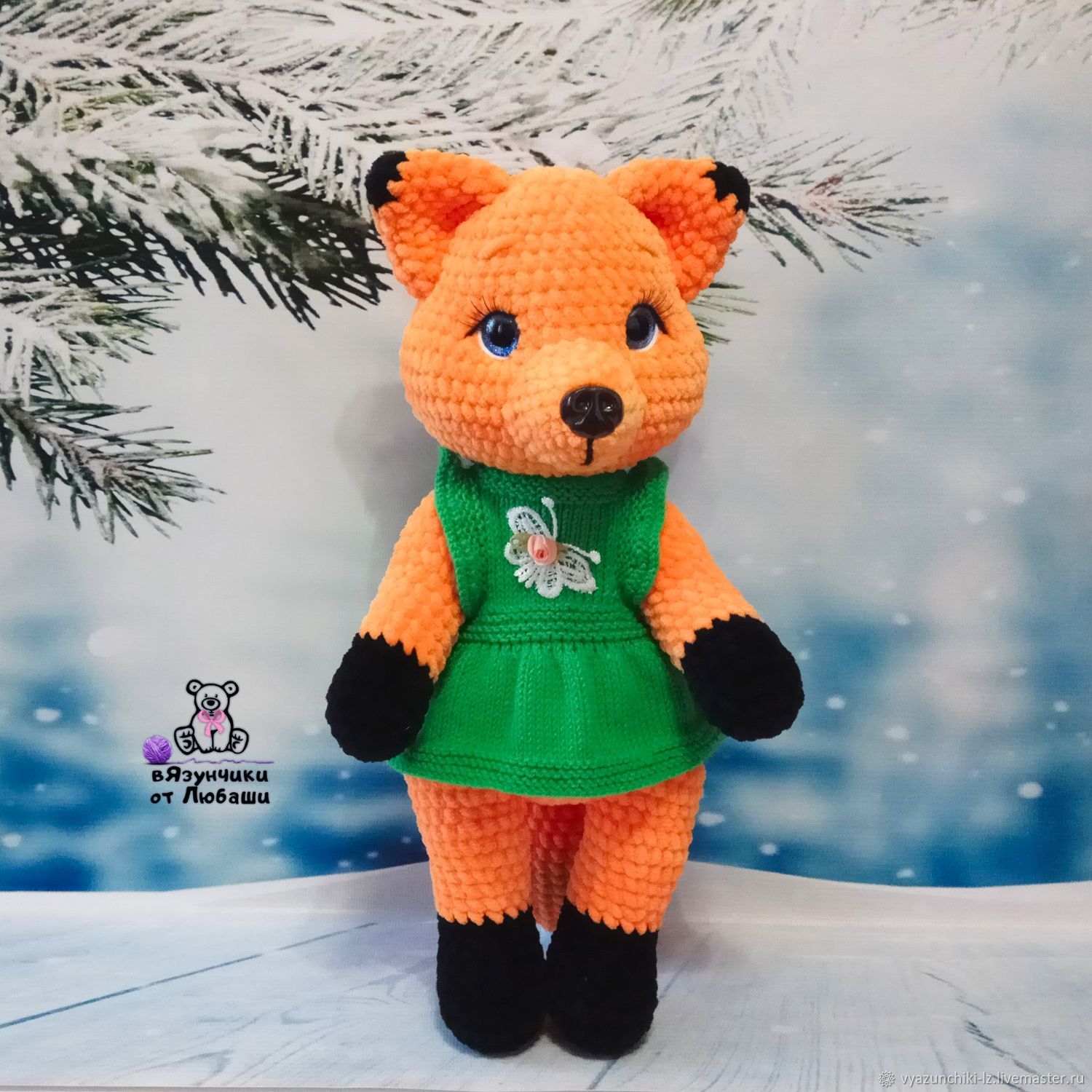 Soft toy Fox Toby crocheted Fox in a dress, Stuffed Toys, Volokolamsk,  Фото №1
