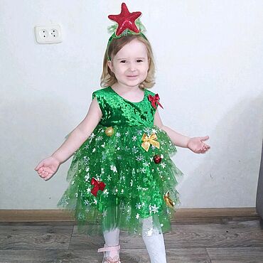Детский карнавальный костюм. Платье новогодней Елочки | Шить просто — manikyrsha.ru