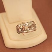 Винтаж: Кольца винтажные: Серебряное кольцо с золотыми накладками, серебро 925