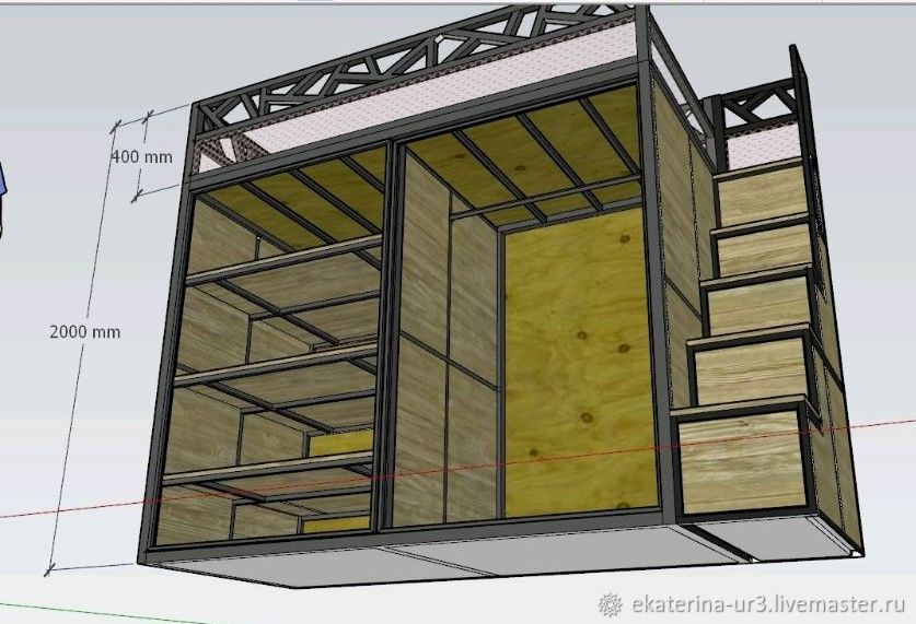 Кровать-чердак, шкаф-купе в интернет-магазине Ярмарка Мастеров по цене ...