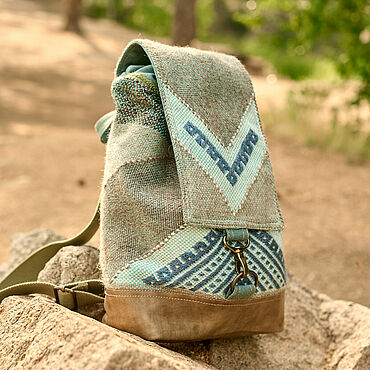Сумки ручной работы. Ярмарка Мастеров - ручная работа Рюкзак URAL с домотканью и кожей. Handmade.