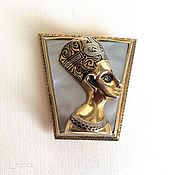 Винтаж handmade. Livemaster - original item Vintage: Vintage brooch Nefertiti, Damascus, mother of pearl. Handmade.