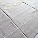 Large tablecloth gray linen ivory embroidery. Tablecloths. EmbroideryINNAI. My Livemaster. Фото №5