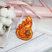 Украшения ручной работы. Ярмарка Мастеров - ручная работа Orange fire brooch, fashion jewelry, rust wedding brooch. Handmade.