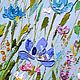 Large interesting paintings with blue flowers in light colors. Pictures. kartina-sochi. My Livemaster. Фото №5